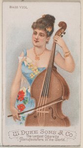 Bassviol, från Musical Instruments-serien N82 för cigaretter av märket Duke, 1888., 1888.