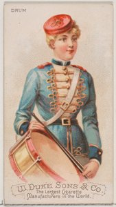 Trumma, från Musical Instruments-serien N82 för cigaretter av märket Duke, 1888., 1888.