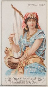 Egyptisk harpa, från Musical Instruments-serien N82 för cigaretter av märket Duke, 1888., 1888.