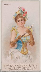Flöjt, från Musical Instruments-serien N82 för cigaretter av märket Duke, 1888., 1888.