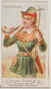 Jakthorn, från musikinstrumentserien N82 för cigaretter av märket Duke, 1888., 1888.