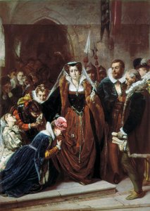 Queen Mary 1st Stuart (1542-1587) går till ställningen av Scipione Vannutelli