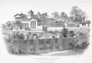 Exteriörvy av Holmwood, Glasgow (gravyr) av Scottish School