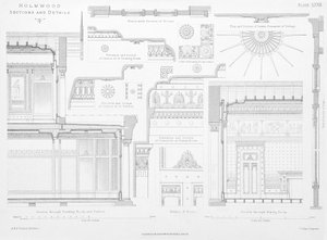Inredningsdetaljer av Homwood, Glasgow (gravyr) av Scottish School