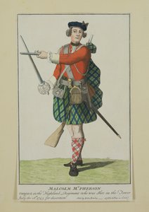 Malcolm McPherson, korpral i Black Watch-regementet, skjuten för desertering, 1743 av Scottish School