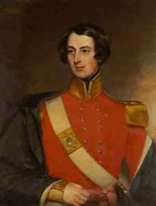 Ponny i en stabil interiör (olja på duk) av Scottish School