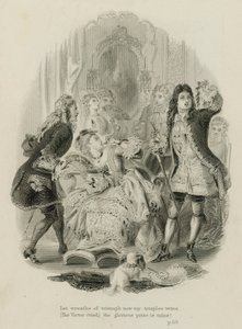 Scen från Rape of the Lock, av Alexander Pope (gravyr)