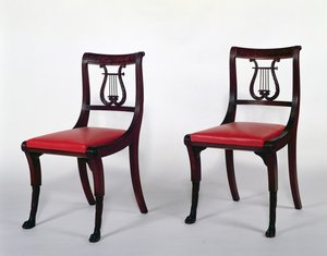 Sidostolar från Duncan Phyfe Workshop, 1810-20 (mahogny) av Scottish School
