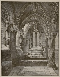 Sydöstra hörnet av Lady Chapel, Rosslyn (sepiafoto) av Scottish School