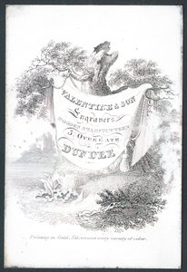 Valentine & Son, gravörer och trästämpelklippare, handelskort av Scottish School