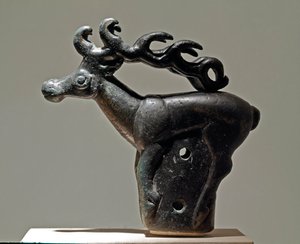 Art Scythe (Scythic Civilization eller Scythia): zoomorphic omslag som representerar ett rådjur. Bronsföremål från 500-talet f.Kr. Sankt Petersburg, Hermitagemuseet