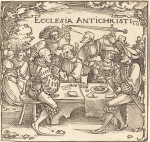 Antikrists kyrka av Sebald Beham