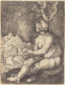 Eve Sittande av Sebald Beham