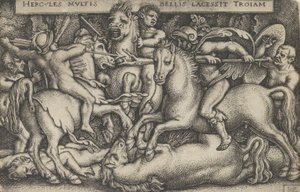 Hercules Fighting Against the Trojans, från The Labours of Hercules, 1545.