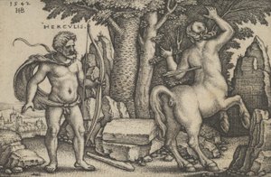Hercules Killing Nessus, från The Labors of Hercules, 1542. av Sebald Beham