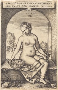 Judith sitter i ett fönster av Sebald Beham