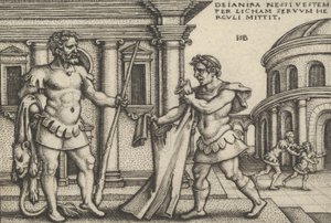 Lichas tar med Nessus plagget till Hercules, från The Labors of Hercules.