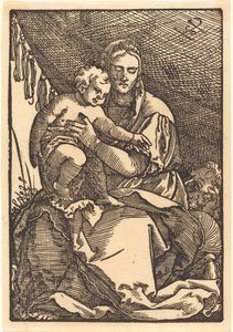 Madonna och barn under en baldakin av Sebald Beham
