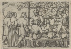 Bondefest, från Bondefesten eller de tolv månaderna, 1546-47. av Sebald Beham