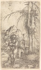 Saint Hieronymus i ett landskap av Sebald Beham