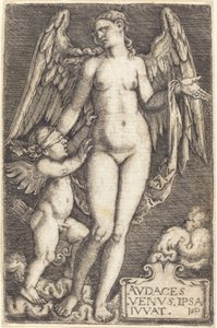 Venus och Amor av Sebald Beham