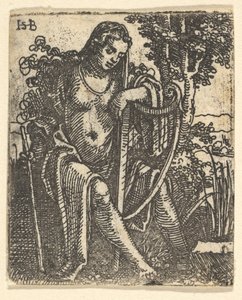 Kvinna med en harpa, 1520-25. av Sebald Beham