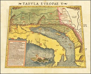 1545 Ptolemaios 5:e Europakarta av Sebastian Munster av Sebastian Munster