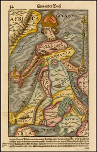 Europa regina Queen Europe From the Cosmographia, 1570