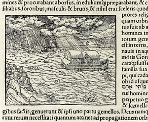 Noaks ark och syndafloden, från 1550 års upplaga av 