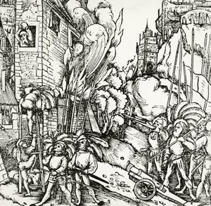 Karthagos belägring, gravyr från Universalis Cosmographia (Universell kosmologi), av Sebastian Munster (1488-1552). Tyskland av Sebastian Munster