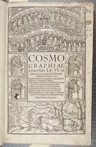 Titelsidan för Cosmographia, 1544