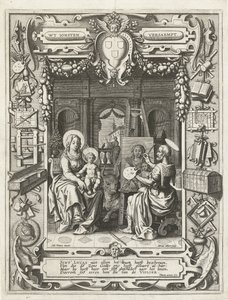 Vapensköld av Saint Luke-gillet med Saint Lukas målning Madonna och barn, 1620-21