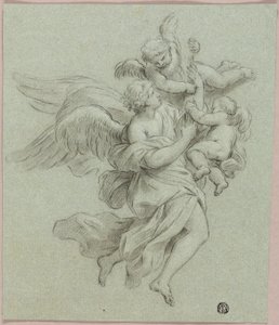 Ängel med putti av Sebastiano Conca