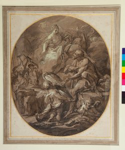 Venus vid Vulcans smedja (penna och brunt bläck och brunt tvätt) av Sebastiano Conca