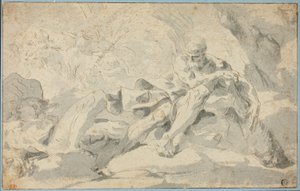 Hercules och Cacus av Sebastiano Galeotti