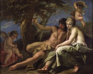 Angelica och Medoro. 1716 av Sebastiano Ricci