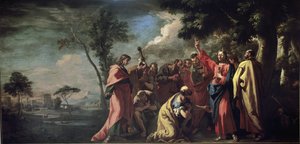 Kristus lämnar över nycklarna till Peter (olja på duk, cirka 1710) av Sebastiano Ricci