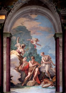 Hercules i korsningen mellan last och dygd - Fresco av Sebastiano Ricci