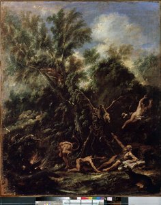 Frestelsen av Saint Anthony (The Temptation of Saint Anthony). Målning av Sebastiano Ricci (1659-1734) av Sebastiano Ricci