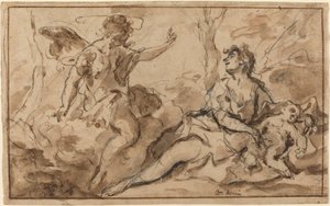 Ängeln som visar sig för Hagar och Ismael av Sebastiano Ricci