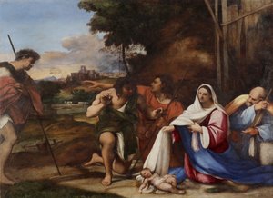 Tillbedjan av herdarna, 1510 av Sebastiano del Piombo