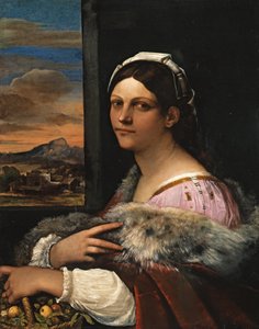 Porträtt av en ung romersk kvinna av Sebastiano del Piombo