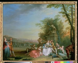 The Grape Harvest, c.1750 (panel) (par till 87638) av Sebastien II Le Clerc