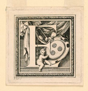 Bokstaven E, för Baluzes "General History of the House of Auvergne" av Sebastien Leclerc