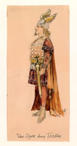Frankrike, Paris, Kostymskiss för Tristan i Tristan och Isolde av Richard Wagner för föreställning i Paris Palais Garnier av Segaud Segaud