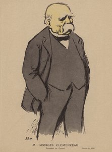 Georges Clemenceau, fransk politiker (färg litho) av Sem