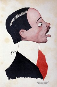 Porträtt av Alberto Santos-Dumont (1873 - 1932), brasiliansk ingenjör och flygteknik av Sem (1863 - 1934). av Sem