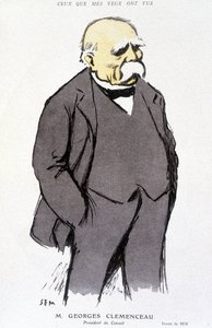 Porträtt av Georges Clémenceau - dess. av Sem (1863 - 1934), i "Fantasio" eller 1918-02-01, nr. 265 av Sem