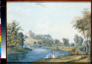 Paysage a Sivoritsy, Ryssland - Gouache sur papier de Semyon Fyodorovich Shchedrin (Semion Chtchedrin) (1745-1804), avant 1792 - Utsikt över lantgården Sivoritsy - Gouache på papper av Semyon Fyodorovich Shchedrin (1745-1379), före 4802, ,1x59 cm -