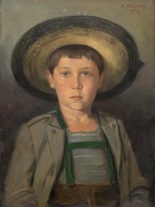 Porträtt av Robert Maurer, son till konstnären, vid nio års ålder